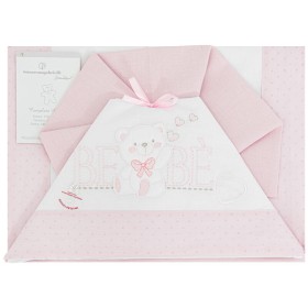 Lenzuola Lettino Neonato 60x120 cm Cotone Set 3 Pezzi Rosa Orsetto Bebe NG101-2 Nazareno Gabrielli