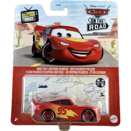 Cars Saetta McQueen Road Trip Modellino in Metallo 1:55 HHT95 Disney Mattel 3 Anni+