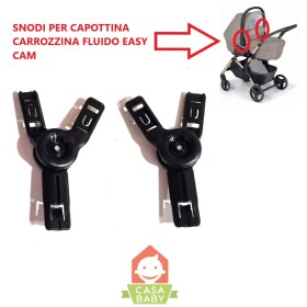 Ganci Telaio Cappottina Carrozzina Cam Fluido Easy Snodo per Parasole Coppia Sinistra+Destra Ricambio Originale