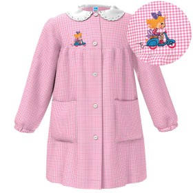 Grembiule Asilo Siggi  Bambina 2 anni 92 cm tg.45 Rosa Quadretti Scooter 33GR4027 Siggi