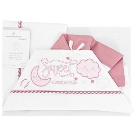 Lenzuola Carrozzina Neonato 75x40 cm Cotone Set 3 Pezzi Rosa Sweet Dreams NG91-7 Nazareno Gabrielli