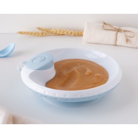 Piatto Ventosa Svezzamento Termico Pappacalda Azzurro 6 Mesi+ 3821 Kiokids
