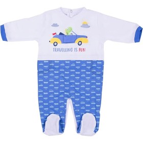 Tutina Cotone Neonato 3 Mesi Ellepi Azzurro Travelling Draghetto BQ3142