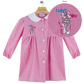 Grembiule Asilo Bambina 3 anni 98 cm tg.50 Rosa Quadretti Danza 3P301 Primo della Classe
