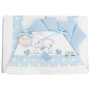 Lenzuola Lettino Neonato 60x120 cm Cotone Set 3 Pezzi Azzurro Orsetti B0203-113 Batuffolini