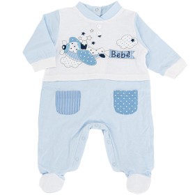 Tutina Cotone Neonato 3-6 Mesi Azzurra Aereo PRXA447 Preziosini Baby
