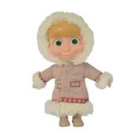 Masha Bambola 23 cm Originale Cappotto Invernale Beige Masha e Orso Simba 109301029 Simba 3 Anni+