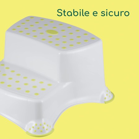 Sgabello Gradini Per Bambini Budding Bear - Bianco/Grigio, Antiscivolo, Portatile | Fino A 90 Kg - Foto 7