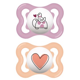 Ciuccio Mam Supreme 0+ Mesi Silicone Bimba Confezione da 2 Ciucci Tartaruga-Cuore