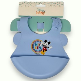 Bavaglino Topolino Silicone con Tasca Azzurro Disney Ellepi WD9657 4 Mesi+