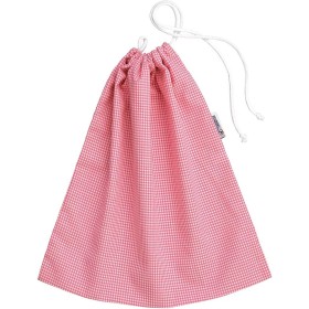 Sacca Asilo Grande per Cuscino e Coperte 65x50 cm Siggi Rosa con Coulisse Quadretto