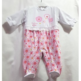 Tutina Cotone Neonato 1 Mese Rosa Fiori Ellepi BQ3131