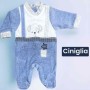 Tutina Ciniglia Neonato 0-3 Mesi Azzurro Cagnolino 50-62 cm Preziosini