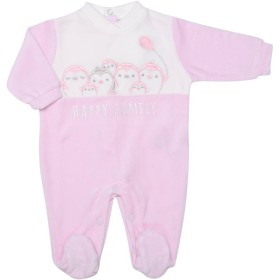 Tutina Ciniglia Neonato 1 Mese Ellepi Rosa Pinguini BQ3249 Bambina