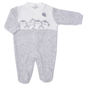Tutina Ciniglia Neonato 0 Mesi Ellepi Grigio Pinguini BQ3249 Neutro
