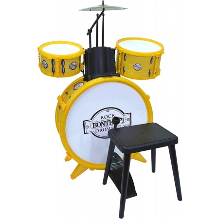 Batteria Giocattolo per Bambini Anni Bontempi con Sgabello 514501