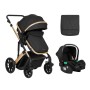 Kikka Boo Trio Darling Passeggino Neonato Trasformabile in Carrozzina Black Gold