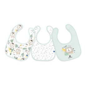 Bavaglini Neonato Cotone Set 3 Bavette Menta Savana Kikka Boo 0 Mesi+