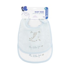 Bavaglini Neonato Spugna di Cotone Set 2 Bavette Azzurro Little Fox Kikka Boo 0 Mesi+