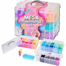 Braccialetti con Elastici Kit per Bambini con Telaio 10000 Pezzi Confezione Gigante XXL con Organizer Avec