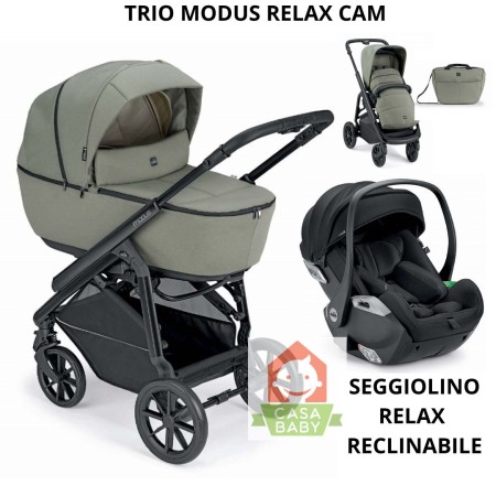 Trio Cam Modus Verde con Ovetto Reclinabile Relax I-Size Telaio Nero 2025