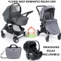 Cam Fluido Easy Romantic Trio Cuore Antracite con Ovetto Reclinabile Relax I-Size Telaio Metal 2025
