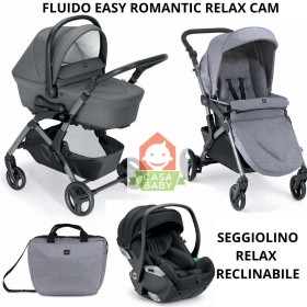 Cam Fluido Easy Romantic Trio Cuore Antracite con Ovetto Reclinabile Relax I-Size Telaio Metal 2025