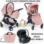 Cam Fluido Easy Romantic Trio Cuore Rosa con Ovetto Reclinabile Relax I-Size Telaio Bronzo 2025