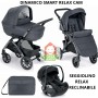 Trio Cam Dinamico Smart Antracite con Ovetto Reclinabile Relax I-Size Telaio Metal 2025