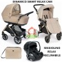Trio Cam Dinamico Smart Beige con Ovetto Reclinabile Relax I-Size Telaio Gold 2025