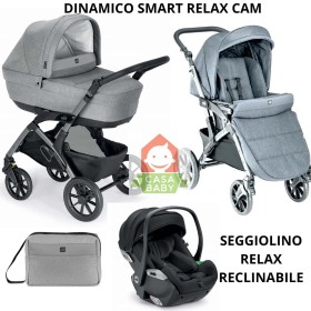 Trio Cam Dinamico Smart Grigio con Ovetto Reclinabile Relax I-Size Telaio Metal 2025