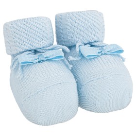 Babbucce Neonato Azzurre Caldo Cotone Scarpetta Taglia Unica 1358T Bel Piccino
