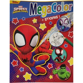 Libro da Colorare Spidey con Stickers Mega Album con Disegni Grandi