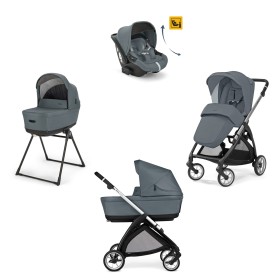 Inglesina Electa Darwin Recline Trio Union Grey 2025 Telaio Silver Black con Ovetto Reclinabile