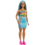 Barbie Fashionistas n.218 Capelli Blu Top Arcobaleno HRH16 Mattel 3 Anni+
