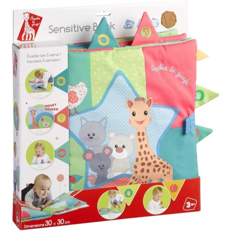 Libro Sensoriale in Stoffa Gigante 30x30 cm Sophie la Giraffa 3 Mesi+
