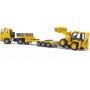 Bruder 01654 Camion Man TGA con Rimorchio a Pianale Giallo e Ruspa JCB 3 Anni+