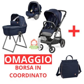 Trio Peg Perego Veloce Lounge Blue Shine 2025 con Stand By Me e BORSA IN OMAGGIO