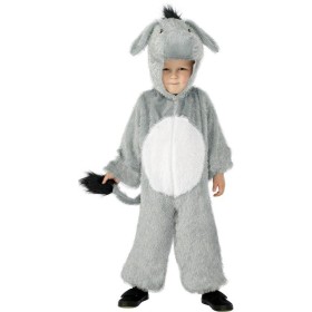 Costume Asino Peluche Bambino 4-6 anni Imbottito con Maschera