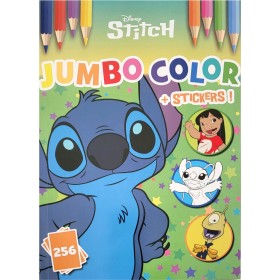 Stitch Libro da Colorare Album Gigante da Colorare con Stickers Jumbo Color Stitch 256 Pagine
