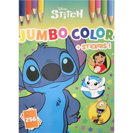 Stitch Libro da Colorare Album Gigante da Colorare con Stickers Jumbo Color Stitch 256 Pagine