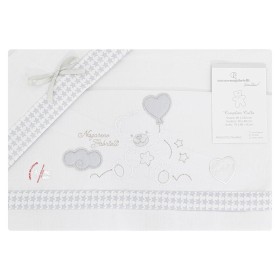 Lenzuola Carrozzina Neonato 75x40 cm Cotone Set 3 Pezzi Grigio Orsetto Amore NG91-35 Nazareno Gabrielli