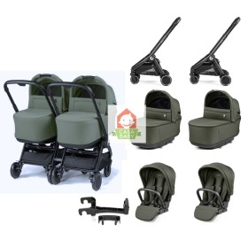 Duo Gemellare Peg Perego City Loop Metal 2025 con 2 Navicelle e 2 Passeggini