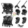 Duo Gemellare Peg Perego City Loop True Black Lounge 2025 con 2 Ovetti Reclinabili e 2 Passeggini