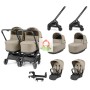 Duo Gemellare Peg Perego City Loop Vanilla Blend 2025 con 2 Navicelle e 2 Passeggini