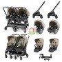 Duo Gemellare Peg Perego City Loop Vanilla Blend Lounge 2025 con 2 Ovetti Reclinabili e 2 Passeggini