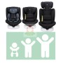 Seggiolino Auto Isofix Girevole 40-150 cm Reclinabile dalla Nascita I-Size 4 Nero Made in Germany