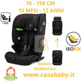 Seggiolino Auto Isofix 76-150 cm I-Size Lupo Nero Made in Germany