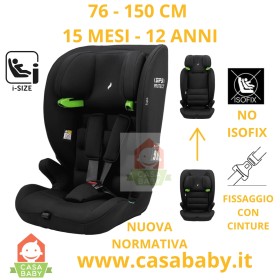 Seggiolino Auto No Isofix 76-150 cm Fissaggio con Cinture Lupo Nero Made in Germany