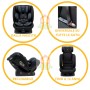 Seggiolino Auto No Isofix Reclinabile 40-150 cm I-Size Fissaggio con Cinture Huddle Nero Made in Germany